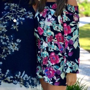 Off the shoulder floral romper